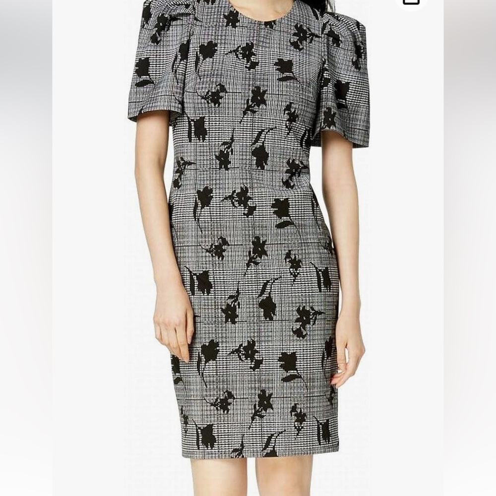 Calvin Klein Plaid Floral Dress size 6.